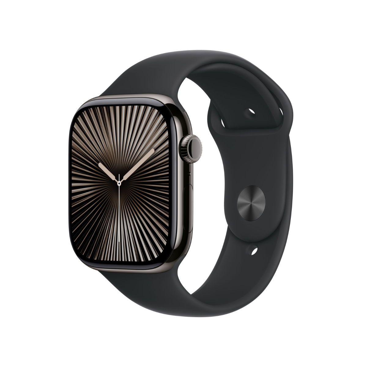 Apple Watch Series 10 Slate Titanium Case with Black Sport Band