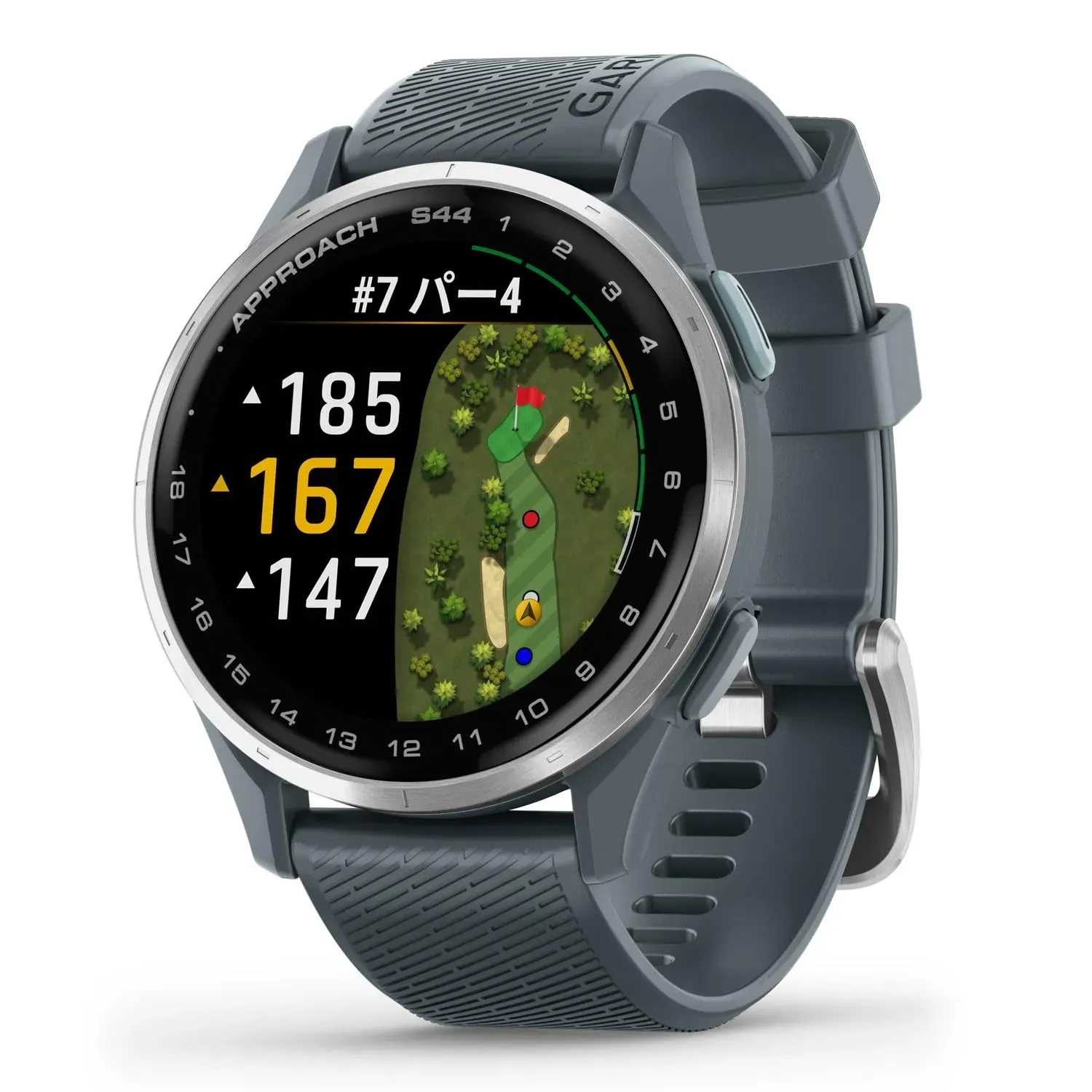 Garmin Approach S44 with Black silicon band